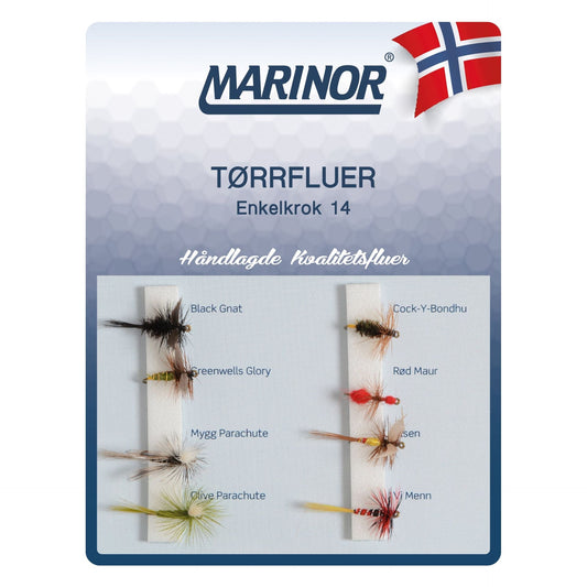 Fluesett Tørrfluer 8 - pk - Fjellfiske