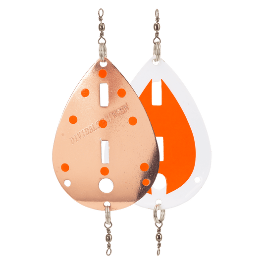 Søvik Dividalsblinken WL Kobber/Orange/UV Prikker 70mm - Fjellfiske