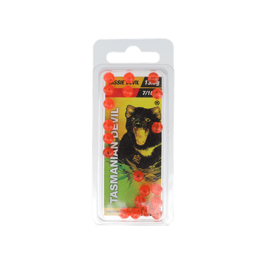 Tasmanian Devil Beads Red Beads - 20stk - Fjellfiske